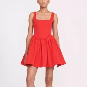 women's fit & flare dresses Nox Anabel Sleeveless Long Prom Dress - Red - Structural Corset Back